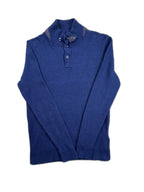 Camisola de malha azul com gola de botões - front image 1