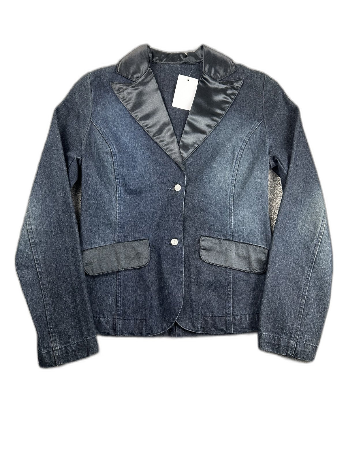 Blazer vintage com lapelas acetinadas - front image 1
