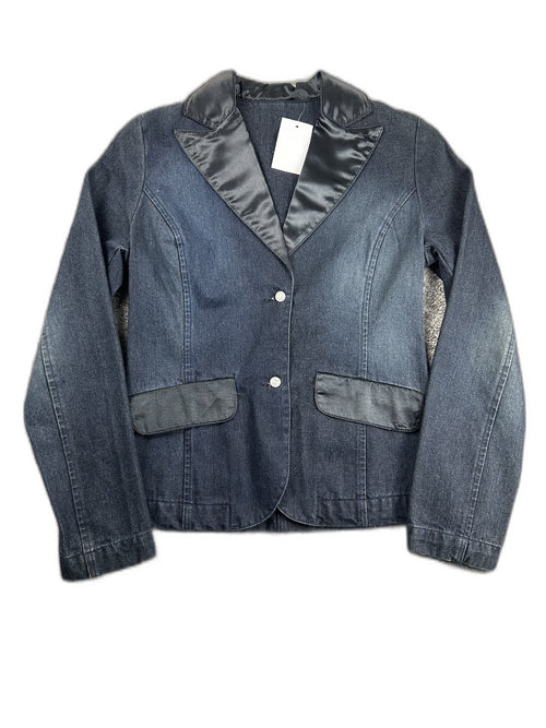 Blazer vintage com lapelas acetinadas - front image 1