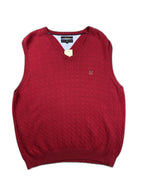 Colete de malha vermelho com logo bordado - front image 1