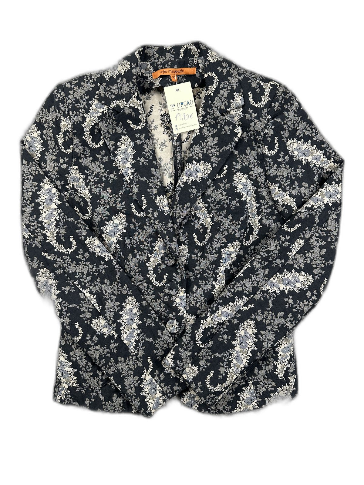 Blazer floral em tons escuros - front image 1