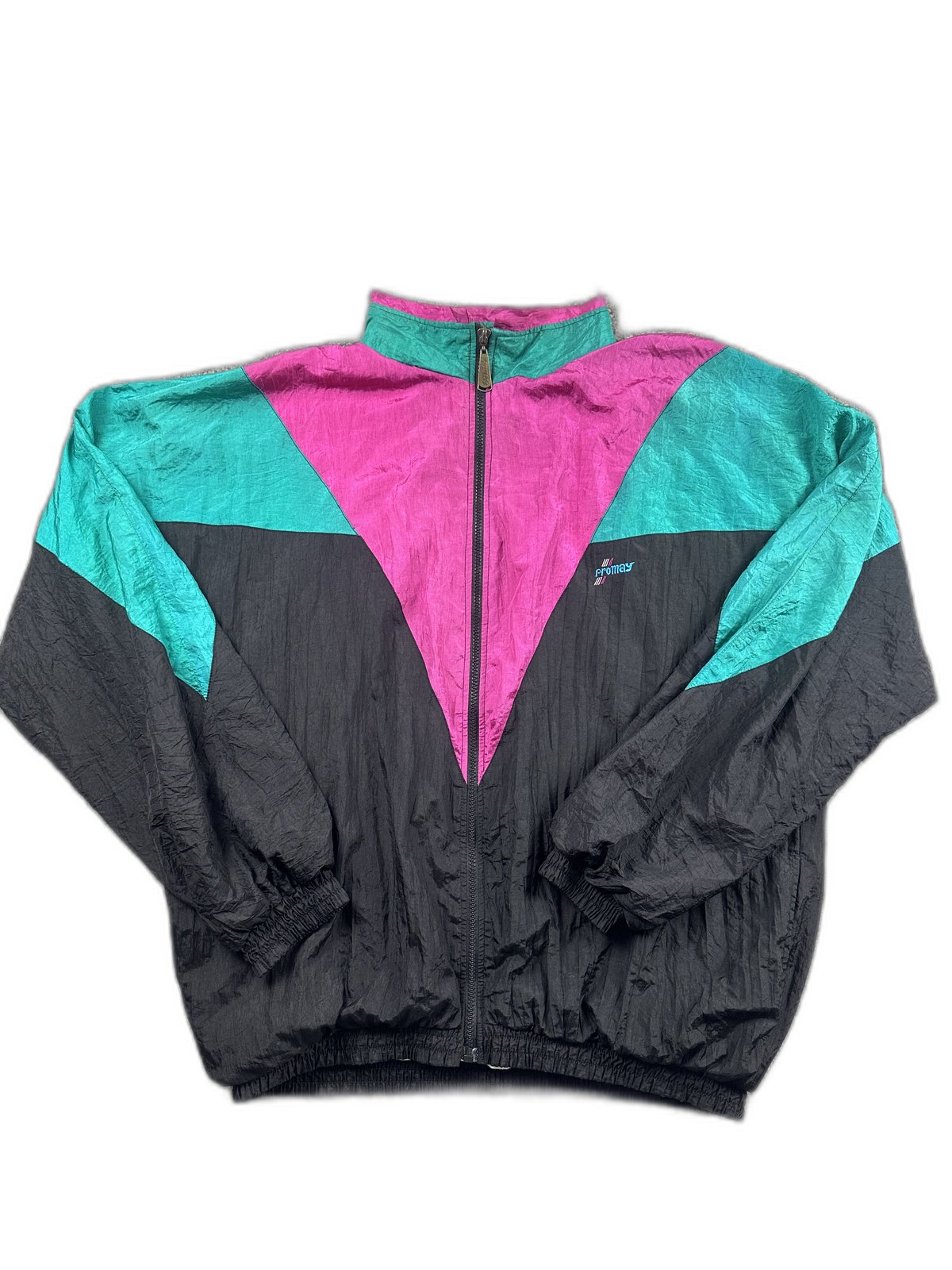 Blusão corta-vento color block vintage - front image 1