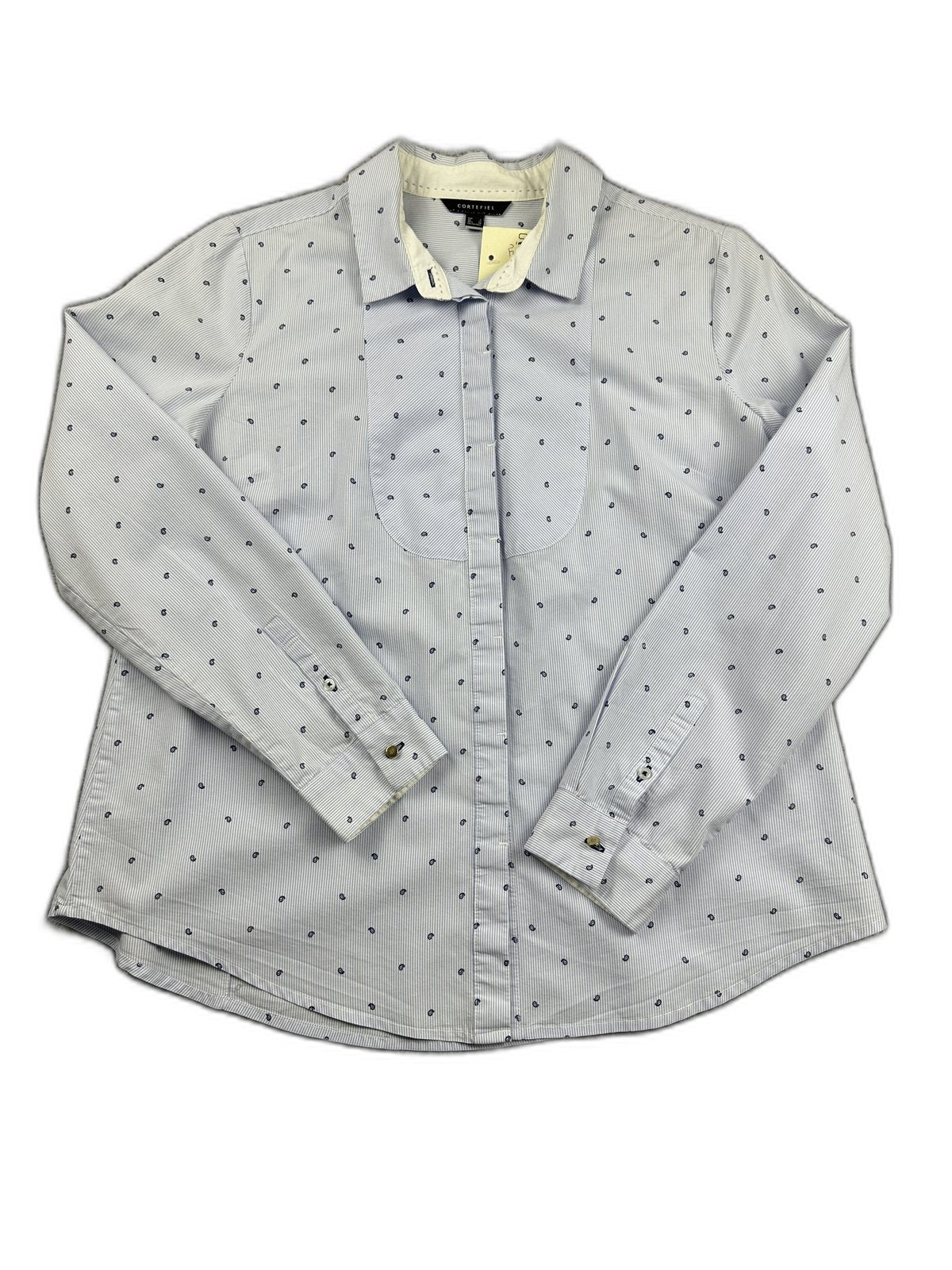 Camisa azul com estampado discreto - front image 1