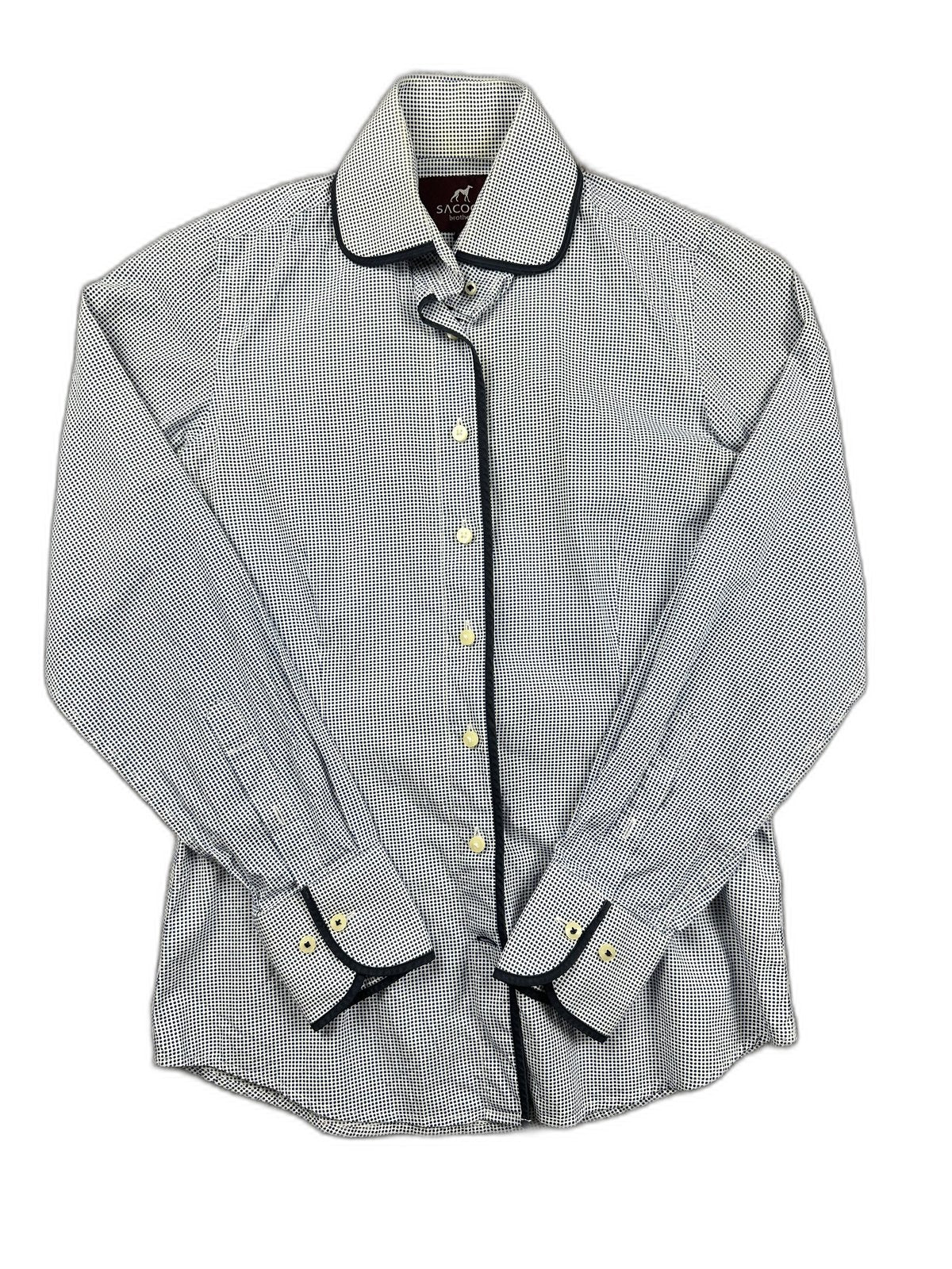 Camisa com padrão micro e viés contrastante - front image 1