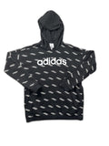 Sweatshirt com capuz Adidas preta com padrão all‑over - front image 1