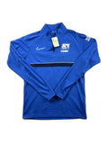 Sweatshirt desportiva azul com meia-zíper e emblema - front image 1