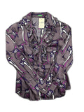 Blusa estampada com folhos - front image 1