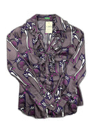 Blusa estampada com folhos - front image 1