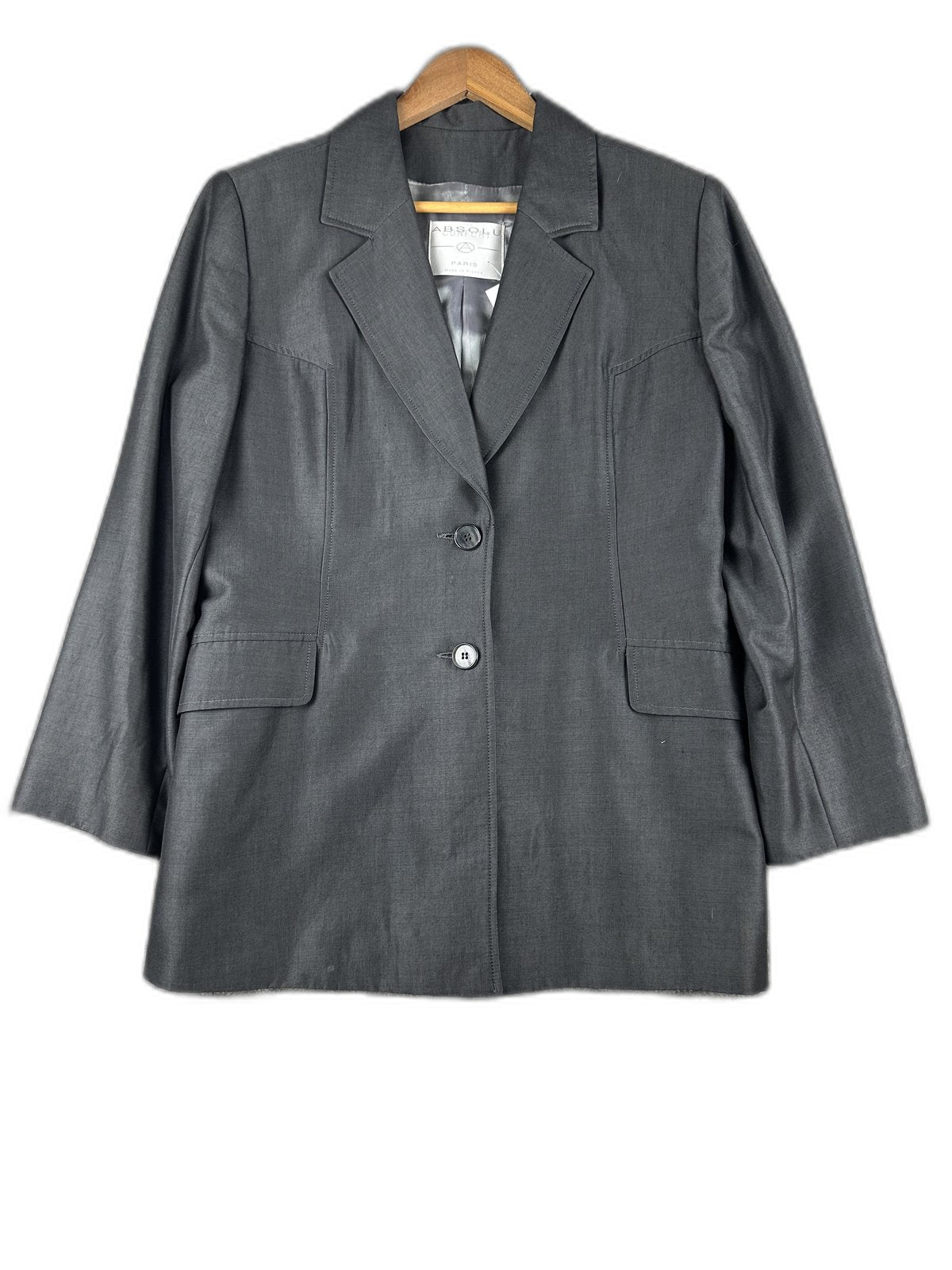 Blazer cinzento entalhado - front image 1