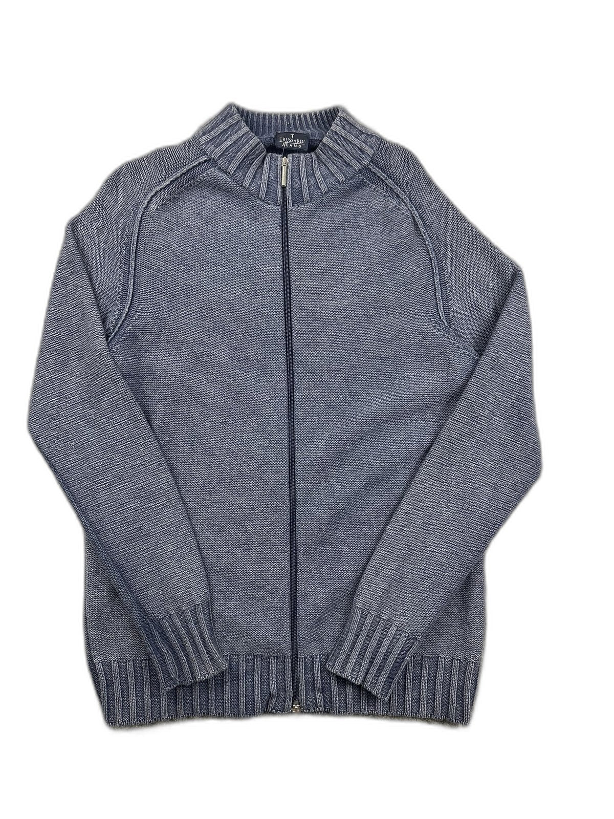 Cardigan de malha com fecho e gola canelada - front image 1