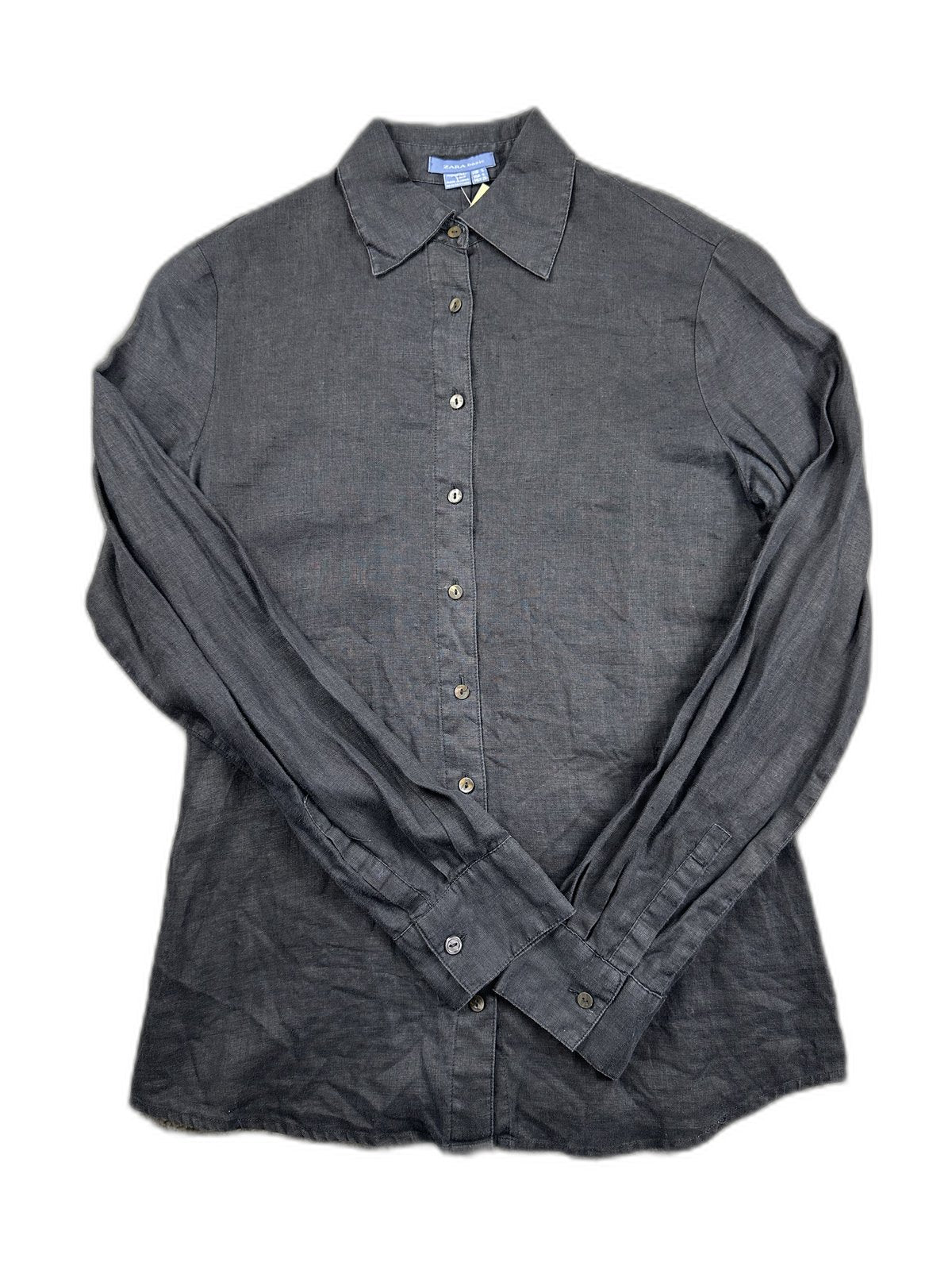 Camisa de botões ZARA cinzento-escuro - front image 1