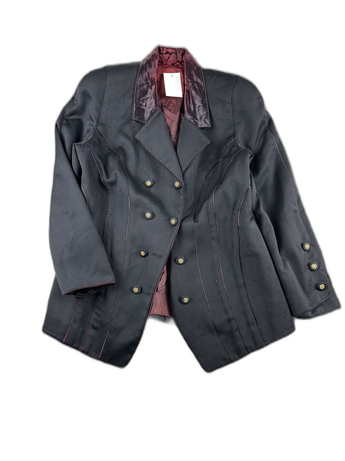Blazer vintage preto com pormenores bordeaux - front image 1