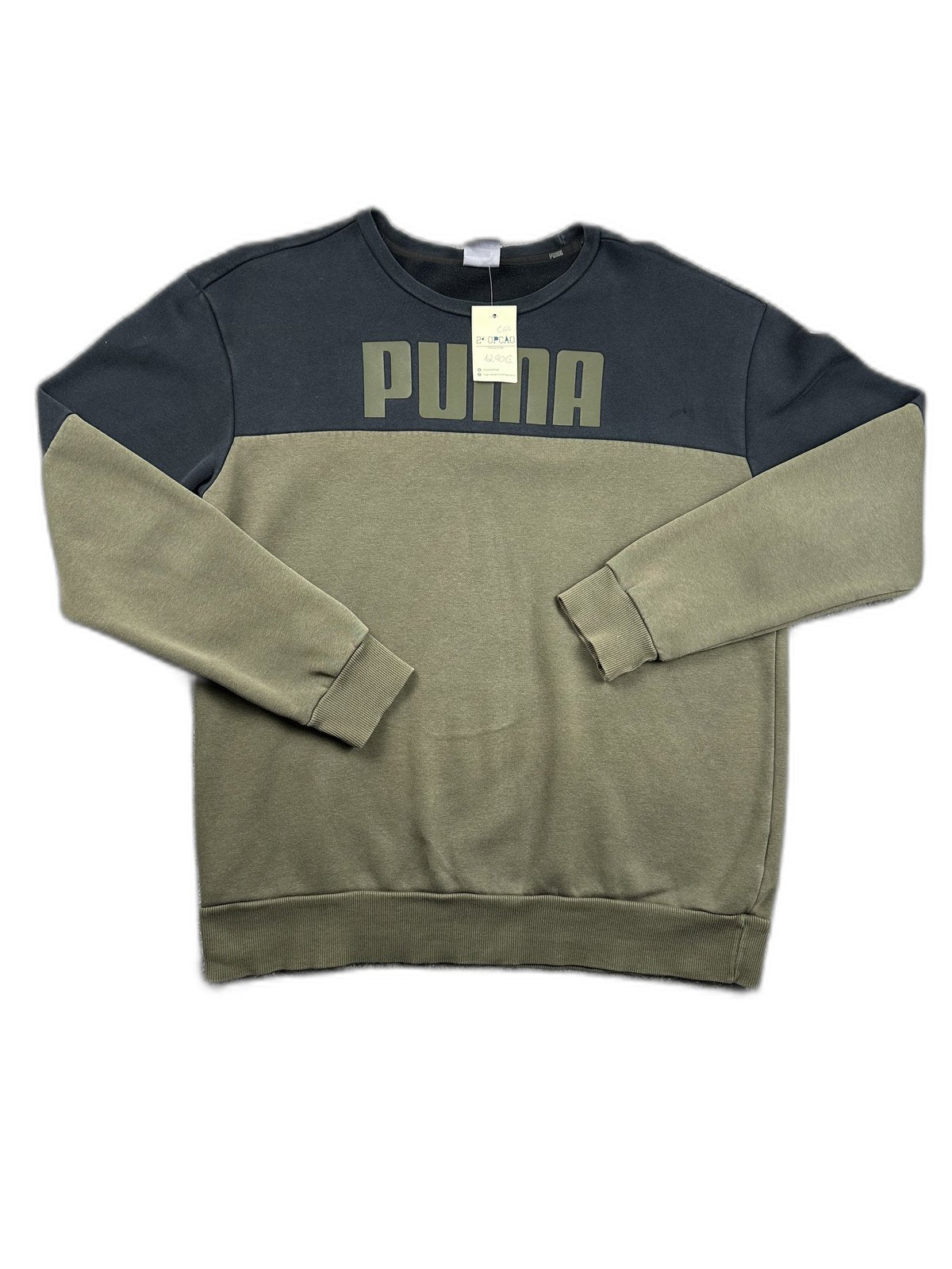 Sweatshirt Puma bicolor verde e preta - front image 1