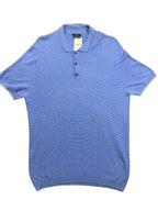 Polo azul em malha texturada - front image 1