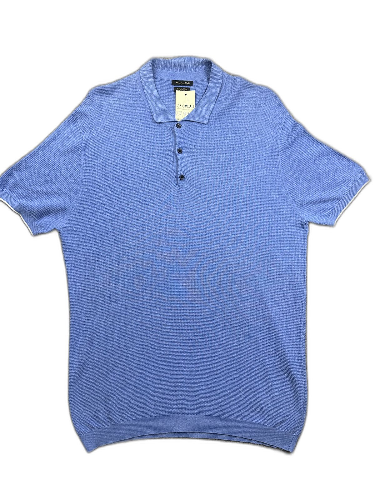 Polo azul em malha texturada - front image 1