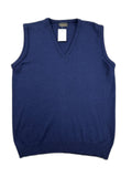 Colete de malha azul‑marinho com decote em V - front image 1