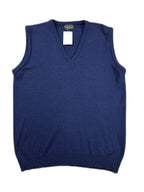 Colete de malha azul‑marinho com decote em V - front image 1
