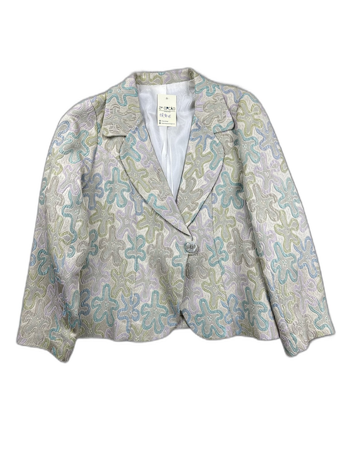 Blazer vintage com padrão jacquard multicolor - front image 1