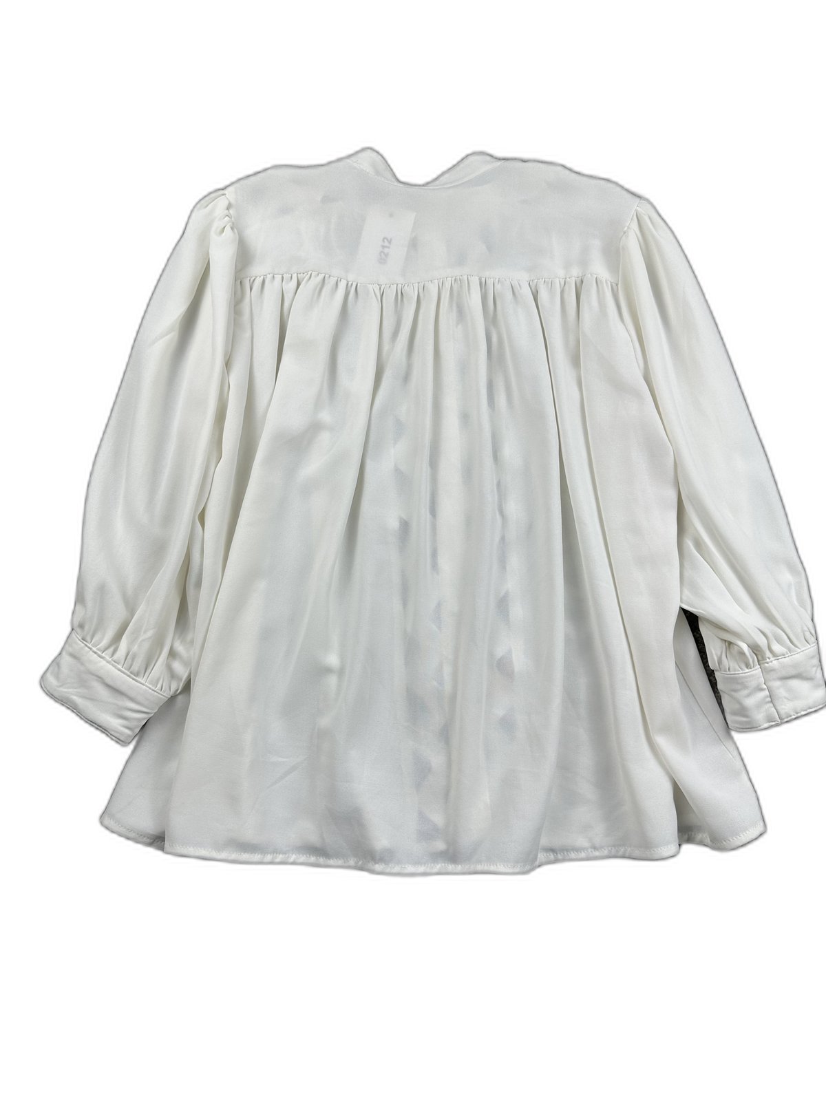 Blusa branca com plastrão recortado e botões pérola - back image 2