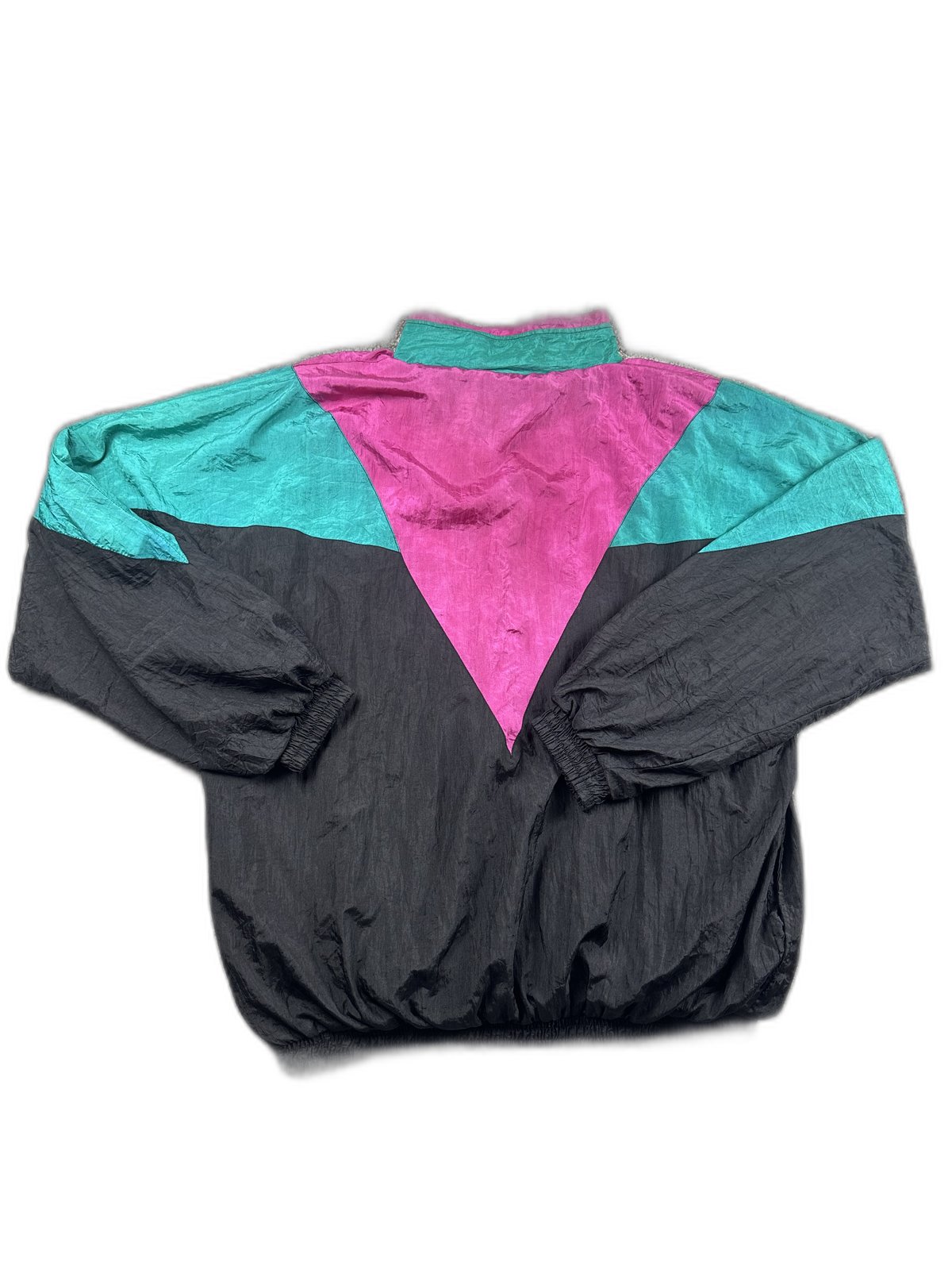 Blusão corta-vento color block vintage - back image 2