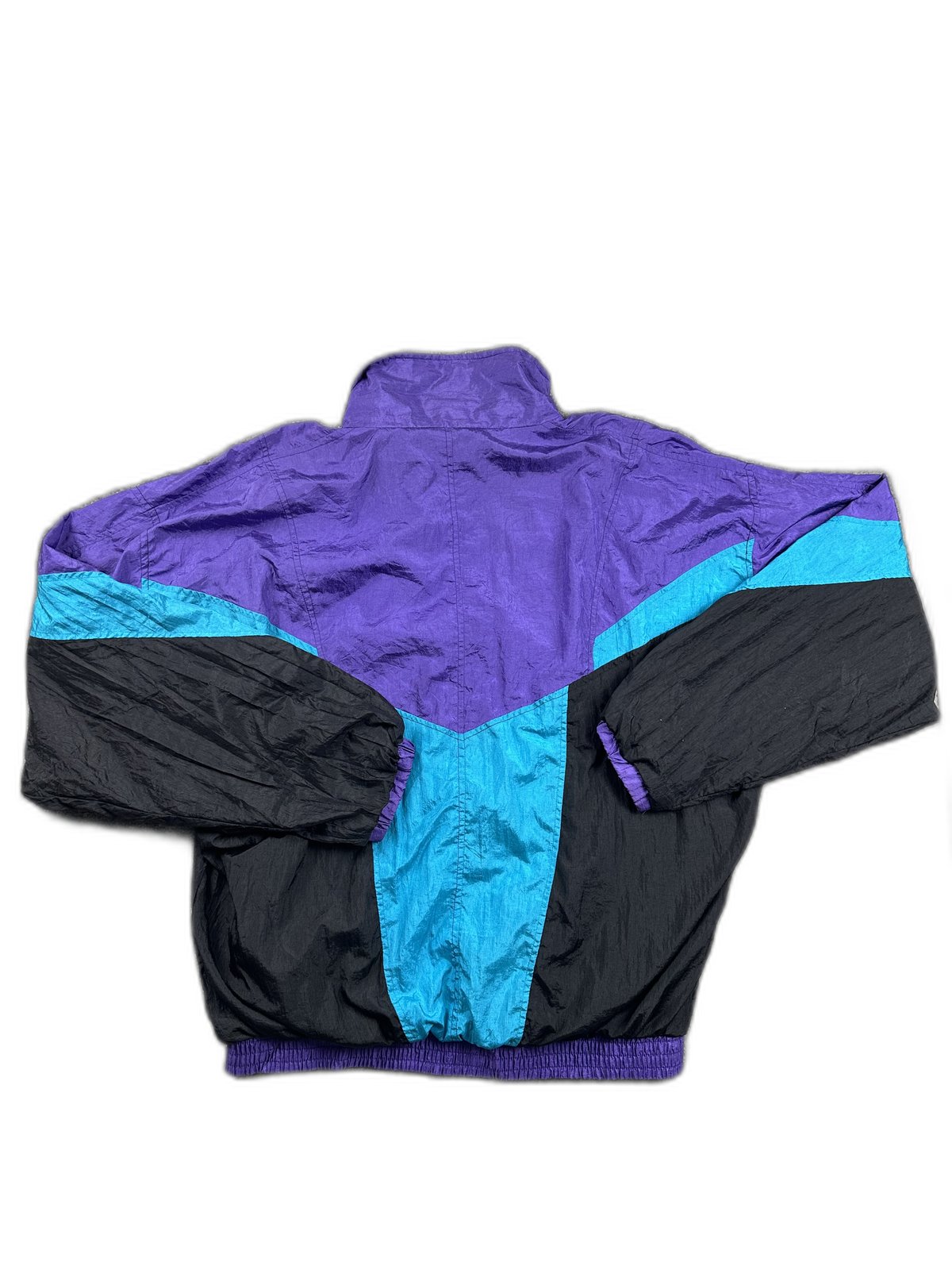 Casaco vintage colorblock roxo, turquesa e preto - back image 2