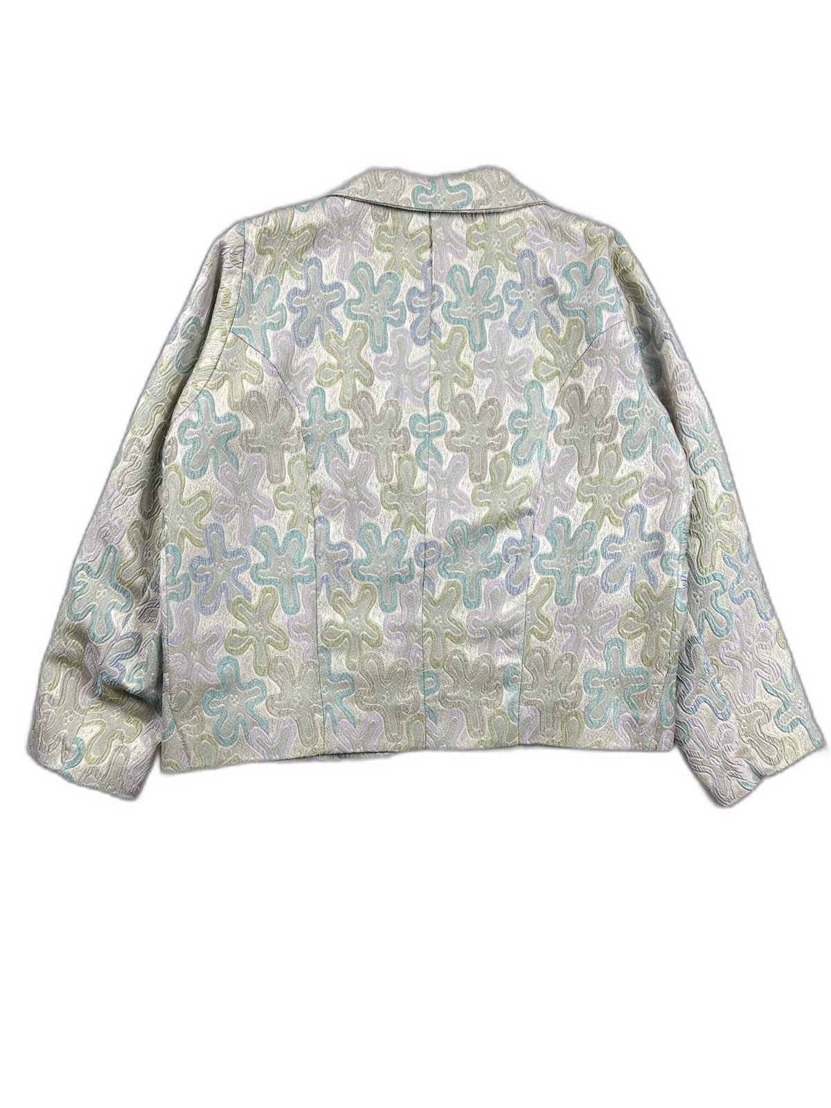 Blazer vintage com padrão jacquard multicolor - back image 2