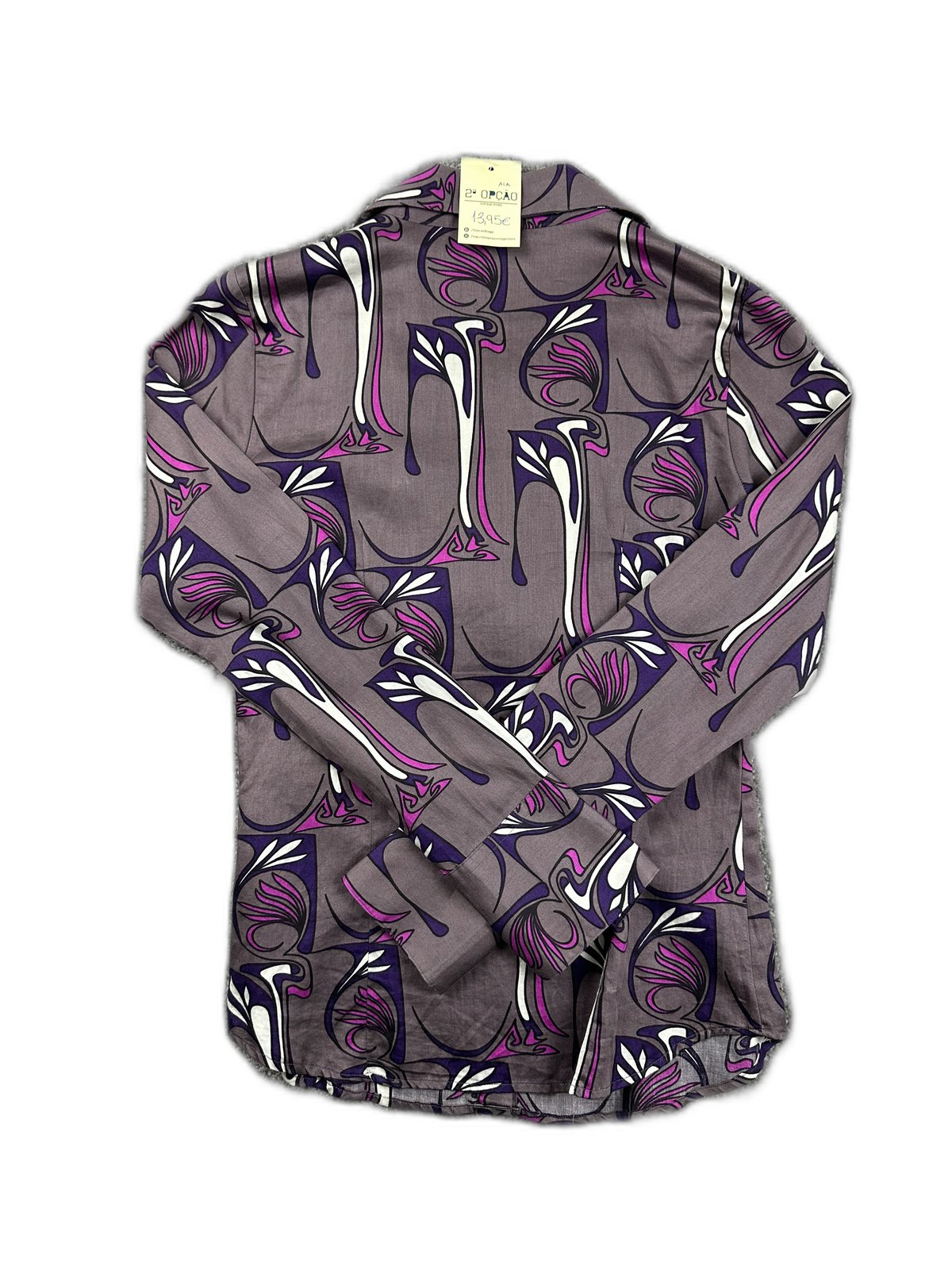 Blusa estampada com folhos - back image 2