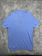 Polo azul em malha texturada - back image 2