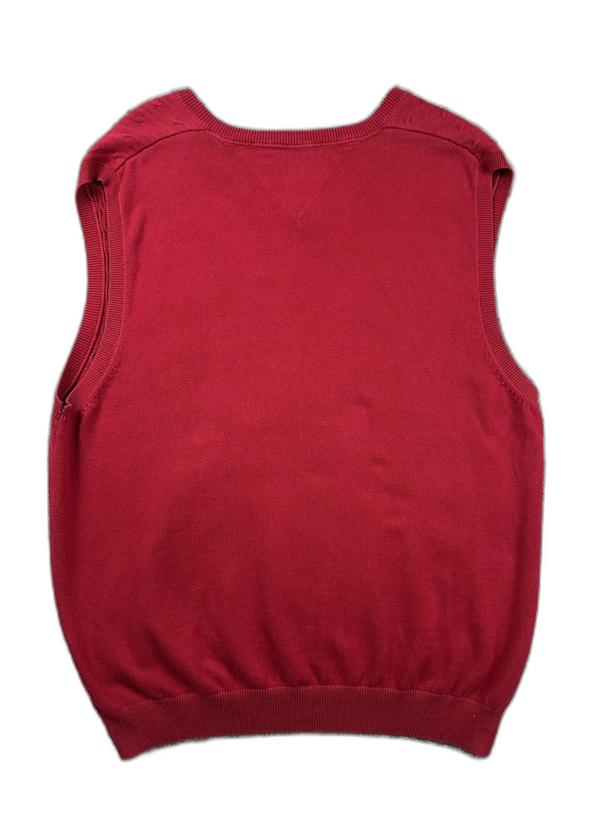 Colete de malha vermelho com logo bordado - back image 2