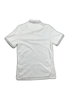 Polo branco com riscas no colarinho e bordado frontal - back image 2