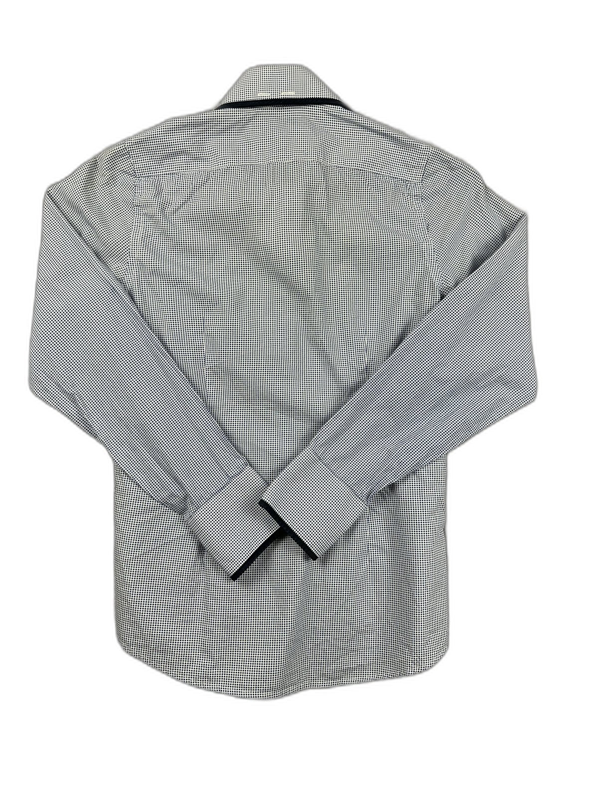 Camisa com padrão micro e viés contrastante - back image 2