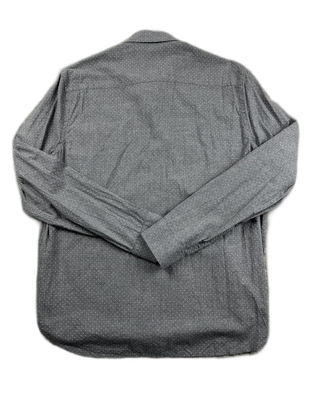 Camisa masculina cinzenta com padrão de bolinhas - detail image 3